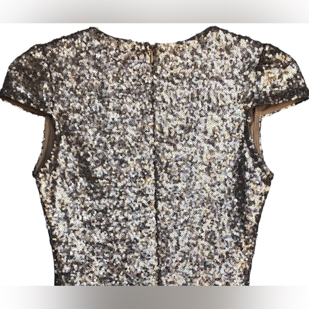 TOBI Glittering Gold Sequin Romper Size XS V- Neck ,Back Zipper,100%Polyamide. - Picture 7 of 14